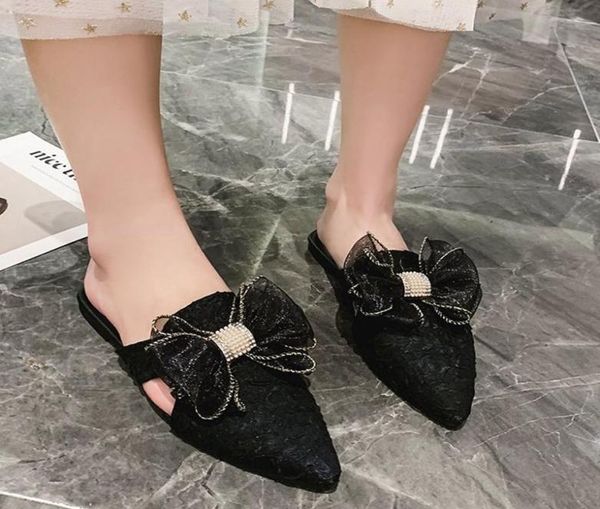 slippers rimocy pink sweet bow crystal low heel mules women 2021 soft satin pointed toe shoes woman hollow out slides ladies7339209, Black
slippers rimocy pink sweet bow crystal low heel mules women 2021 soft satin pointed toe shoes woman hollow out slides ladies7339209, Black