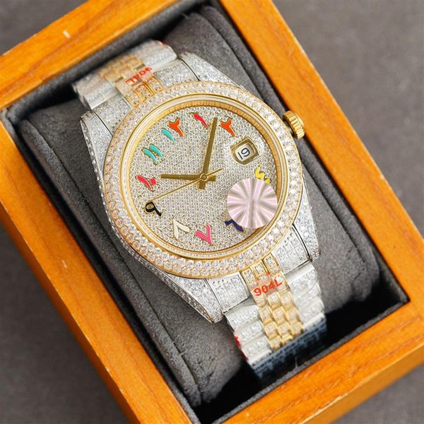 full diamond mens watch 41mm automatic mechanical watches diamonds bezel sapphire mirror fashion wristwatch 2022284i, Slivery;brown
full diamond mens watch 41mm automatic mechanical watches diamonds bezel sapphire mirror fashion wristwatch 2022284i, Slivery;brown