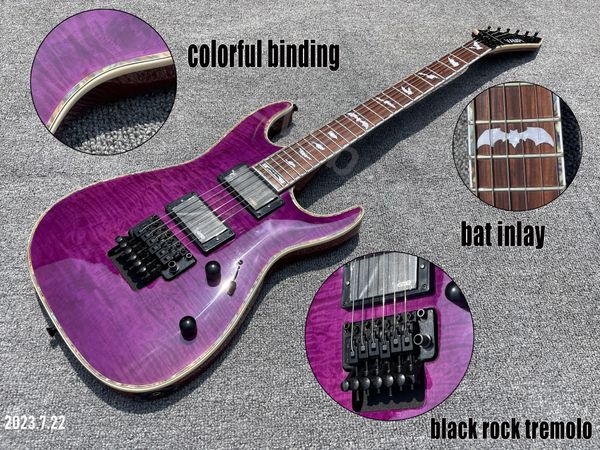 electric guitar purple tigerfalme colorful abalone style binding bats inlay slim neck c shape black parts rock tremolo
electric guitar purple tigerfalme colorful abalone style binding bats inlay slim neck c shape black parts rock tremolo