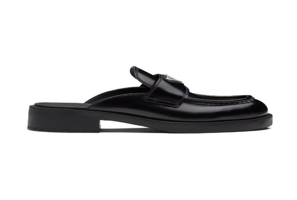 designer loafers women dress shoes luxury metal triangle logo chocolate brushed leather mules eu3540 with box wedding party dress9075933, Black
designer loafers women dress shoes luxury metal triangle logo chocolate brushed leather mules eu3540 with box wedding party dress9075933, Black