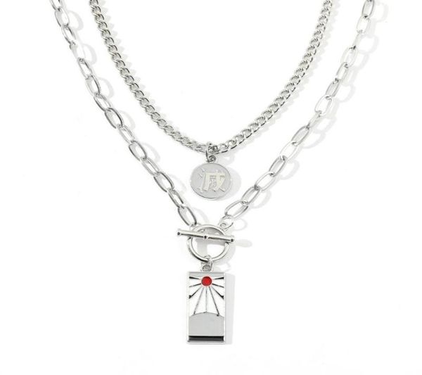 pendant necklaces creative anime kamado tanjirou double chain necklace men and women trendy clothing accessories gifts4060447, Silver 
pendant necklaces creative anime kamado tanjirou double chain necklace men and women trendy clothing accessories gifts4060447, Silver