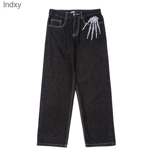 retro skull hand bone embroidery washed mens jeans pants vibe style straight casual oversize denin trousers streetwear 220408228o, Blue
retro skull hand bone embroidery washed mens jeans pants vibe style straight casual oversize denin trousers streetwear 220408228o, Blue