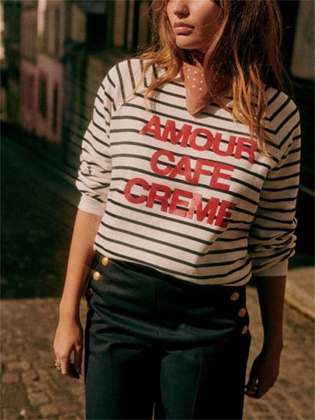womens hoodies sweatshirts cotton sweatshirt letter stripes print oneck long sleeve female loose pullover early spring 230904, Black
womens hoodies sweatshirts cotton sweatshirt letter stripes print oneck long sleeve female loose pullover early spring 230904, Black