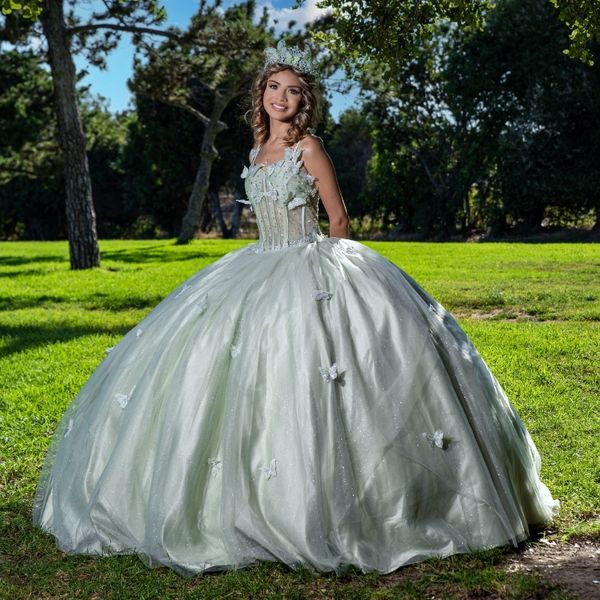 light green shiny spaghetti strap ball gown quinceanera dresses for girls beaded bow birthday lace up back party gowns, Blue;red
light green shiny spaghetti strap ball gown quinceanera dresses for girls beaded bow birthday lace up back party gowns, Blue;red