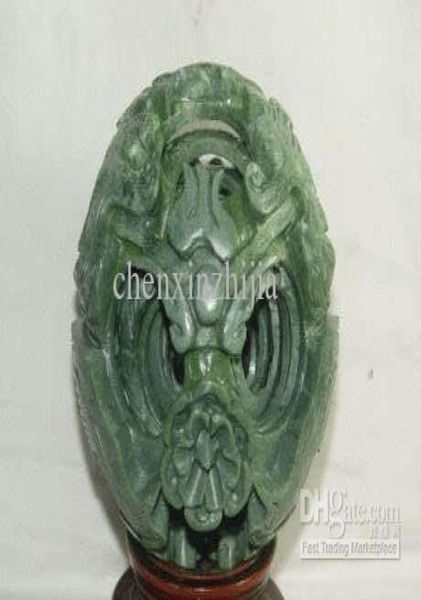 100mm chinese jade flower magic puzzle ball stand0123454407193