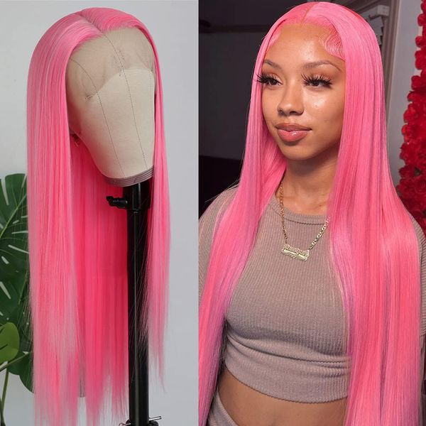 pink lace front wig long straight hair heat resistant synthetic wigs for women, Black
pink lace front wig long straight hair heat resistant synthetic wigs for women, Black