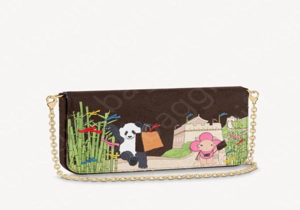 designer panda printing felicie pochette bags 3pc set accessoires gold chain women shoulder handbag cartoon vivienne crossbody pur6711544, Red;black
designer panda printing felicie pochette bags 3pc set accessoires gold chain women shoulder handbag cartoon vivienne crossbody pur6711544, Red;black