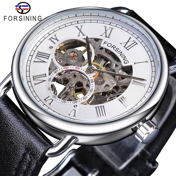 forsining white silver watch openwork clock male fashion men's mechanical watches brand luxury black genuine leather wate244m, Slivery;brown
forsining white silver watch openwork clock male fashion men's mechanical watches brand luxury black genuine leather wate244m, Slivery;brown