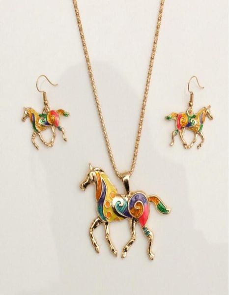 new europe vintage party casual jewelry set women039s colored glaze horse necklace with earrings s3707881121, Silver
new europe vintage party casual jewelry set women039s colored glaze horse necklace with earrings s3707881121, Silver