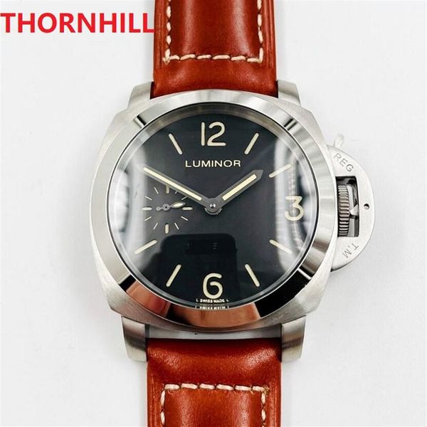 men automatic waterproof date watch 44mm genuine leather strap mens 2813 mechanical wristwatches montre de luxe271c, Slivery;brown
men automatic waterproof date watch 44mm genuine leather strap mens 2813 mechanical wristwatches montre de luxe271c, Slivery;brown