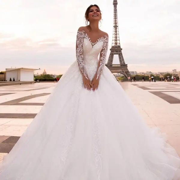 bridal dress long sleeve wedding dresses a line white tulle appliques lace ruffled beach dress vestido de noiva high collar ball gown sequin
bridal dress long sleeve wedding dresses a line white tulle appliques lace ruffled beach dress vestido de noiva high collar ball gown sequin