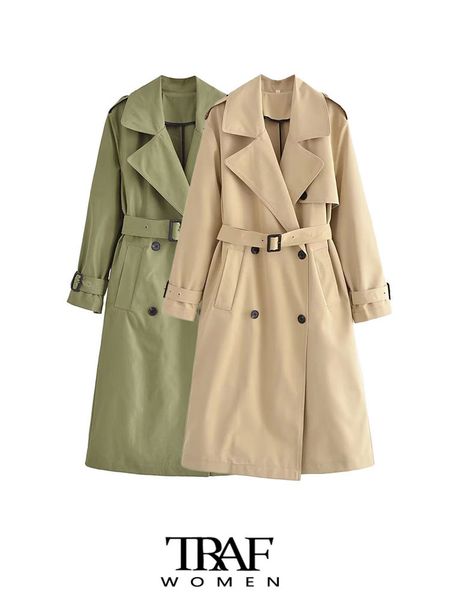 womens trench coats traf women fashion with belt double breasted coat vintage long sleeve pockets female outerwear chic clothing 230904, Tan;black
womens trench coats traf women fashion with belt double breasted coat vintage long sleeve pockets female outerwear chic clothing 230904, Tan;black