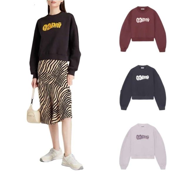 23ss gannis fashion designer sweatshirt hoodie classic style letter embroidered cotton round neck casual short loose pullover hoodies sweate, Black
23ss gannis fashion designer sweatshirt hoodie classic style letter embroidered cotton round neck casual short loose pullover hoodies sweate, Black