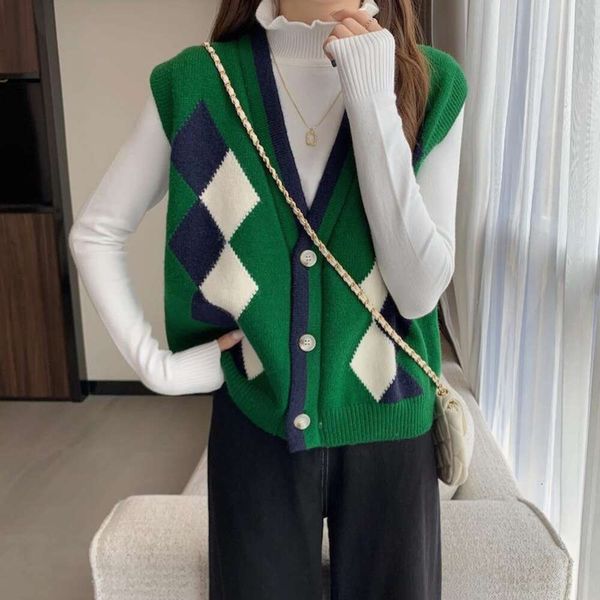 diamond plaid contrast color retro knitted vest womens clothing autumn and winter korean style age reducing preppy, Black;white
diamond plaid contrast color retro knitted vest womens clothing autumn and winter korean style age reducing preppy, Black;white