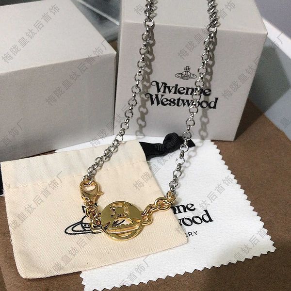 Designer necklace ViVi Luxury top High version hollowed out dual color chain Necklace bracelet Accessories High quality Jewelry romantic gift for Valentine's Day
Designer necklace ViVi Luxury top High version hollowed out dual color chain Necklace bracelet Accessories High quality Jewelry romantic gift for Valentine's Day