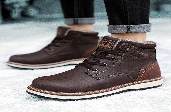 winter warm fur ankle boots men leather casual shoes high fashion mens military snow boots waterproof cowboy botas plus size 23571023, Black
winter warm fur ankle boots men leather casual shoes high fashion mens military snow boots waterproof cowboy botas plus size 23571023, Black