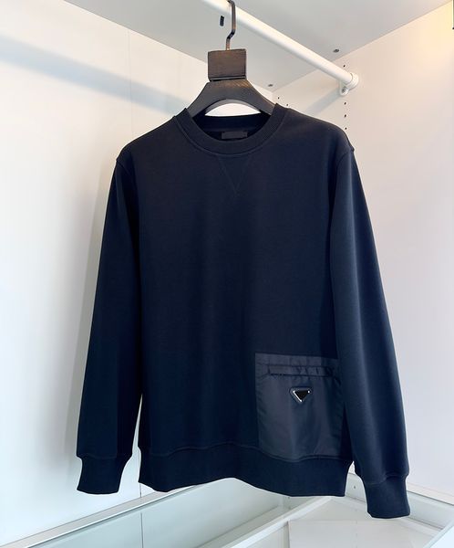 2023 autumn/winter new men's pullover classic panel nylon pocket triangle label casual pullover sweater designer coat, Black
2023 autumn/winter new men's pullover classic panel nylon pocket triangle label casual pullover sweater designer coat, Black