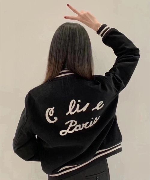 women jackets corduroy wool cotton sandwich jacket baseball patch letter printed coats, Black;brown
women jackets corduroy wool cotton sandwich jacket baseball patch letter printed coats, Black;brown