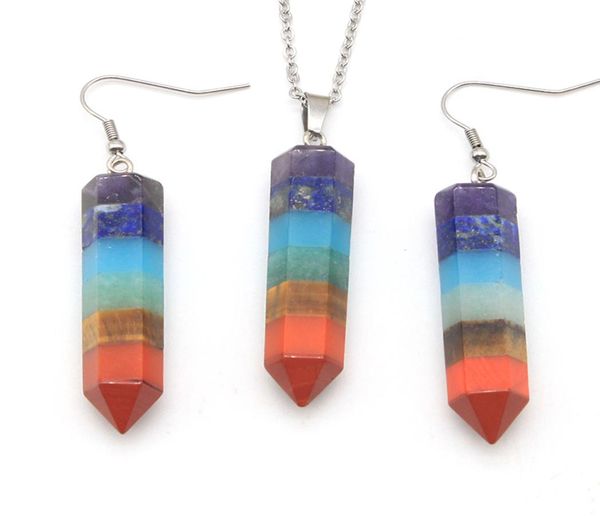 chakra bullet shape natural stone pendant necklace earrings set healing crystal rainbow gemstone jewelry sets for women6671484, Silver
chakra bullet shape natural stone pendant necklace earrings set healing crystal rainbow gemstone jewelry sets for women6671484, Silver