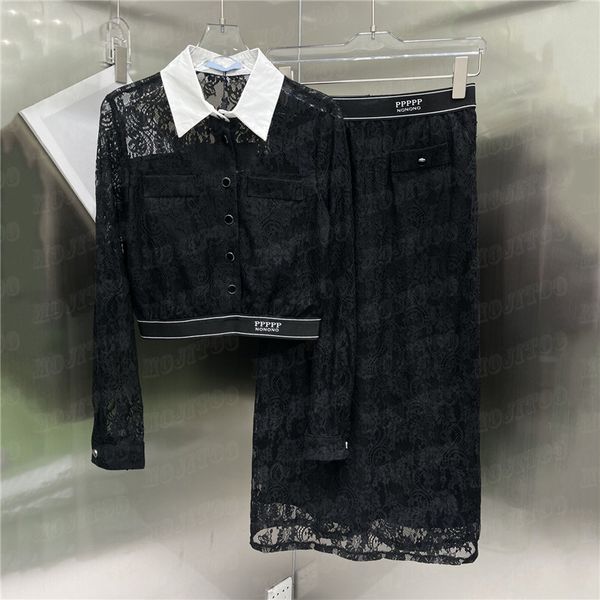 black lace shirts dress women fashion 2pcs sets mesh breathable t shirt tees letter webbing skirts suits for lady
black lace shirts dress women fashion 2pcs sets mesh breathable t shirt tees letter webbing skirts suits for lady