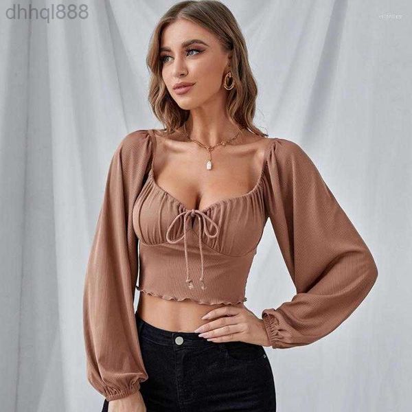 women t shirts girl brown low-cut lady crop draw string long sleeve shirt fashion brown blouse female slim fitting top, Black
women t shirts girl brown low-cut lady crop draw string long sleeve shirt fashion brown blouse female slim fitting top, Black