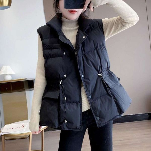 down cotton vest for women short spring and autumn korean winter waist thick cardigan jacket, Black;white
down cotton vest for women short spring and autumn korean winter waist thick cardigan jacket, Black;white