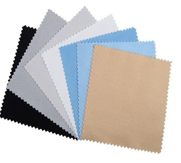 

100pcs buckskin silver jewelry cleaning polishing cloth sterling gold cleaner 8x8cm double sides tool black white blue1155717, Blue