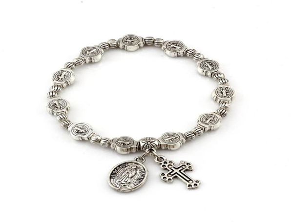 12pcs antique silver catholic religious alloy strands bracelets for men women christ juses virgin mary pendant bangles c-791113482, Black
12pcs antique silver catholic religious alloy strands bracelets for men women christ juses virgin mary pendant bangles c-791113482, Black