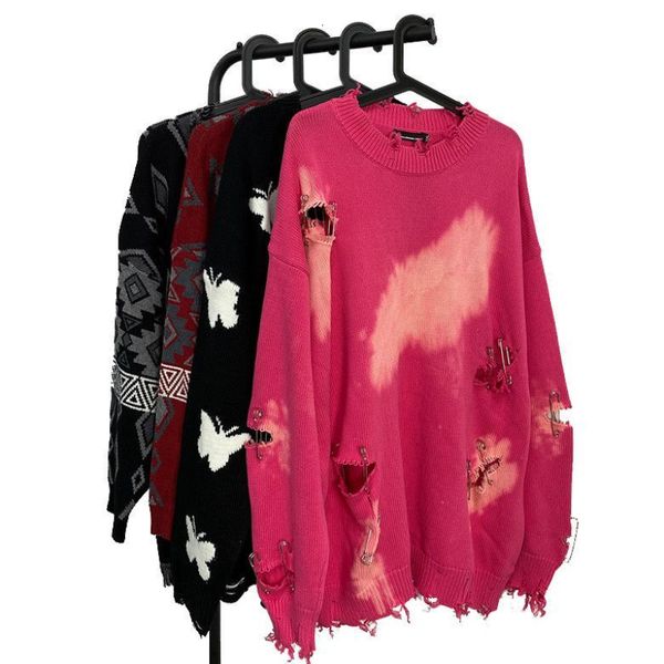 womens sweaters retro design sense hole fringe sweater do old pin men and women tiedye hollow knit autumn winter trend 230904, White;black
womens sweaters retro design sense hole fringe sweater do old pin men and women tiedye hollow knit autumn winter trend 230904, White;black