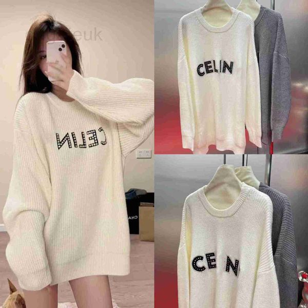 women's sweaters designer 23 early autumn colorful letter diamond rivet round neck sweater for women lazy and casual versatile mid leng, White;black
women's sweaters designer 23 early autumn colorful letter diamond rivet round neck sweater for women lazy and casual versatile mid leng, White;black
