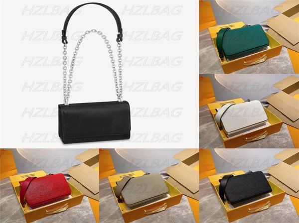 designer m80836 pm chain bag black green grained epi leather wave base sliding chains strap purse wallet flap classic bags t6923715, Brown;gray
designer m80836 pm chain bag black green grained epi leather wave base sliding chains strap purse wallet flap classic bags t6923715, Brown;gray