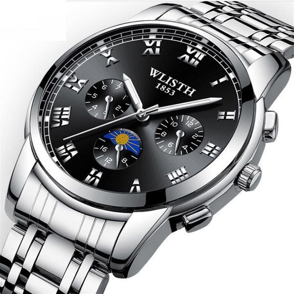 wlisth brand quartz mens watch with non working subdials luminous dial life waterproof stainless steel bracelet business wrist wat259p, Slivery;brown
wlisth brand quartz mens watch with non working subdials luminous dial life waterproof stainless steel bracelet business wrist wat259p, Slivery;brown