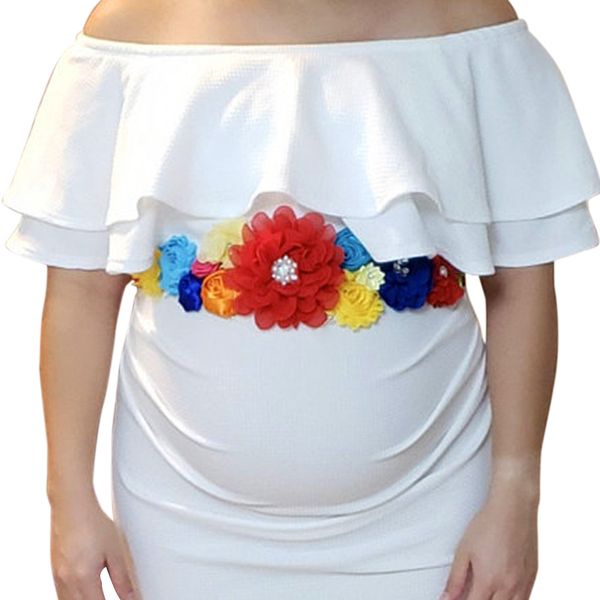 pregnant women's belt decorated with roses water diamonds expectant mothers party ceremony waist seal bride, White
pregnant women's belt decorated with roses water diamonds expectant mothers party ceremony waist seal bride, White