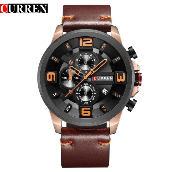 luxury brand curren new fashion sports wristwatch leather strap chronograph male clock calendar casual men watches2413, Slivery;brown
luxury brand curren new fashion sports wristwatch leather strap chronograph male clock calendar casual men watches2413, Slivery;brown