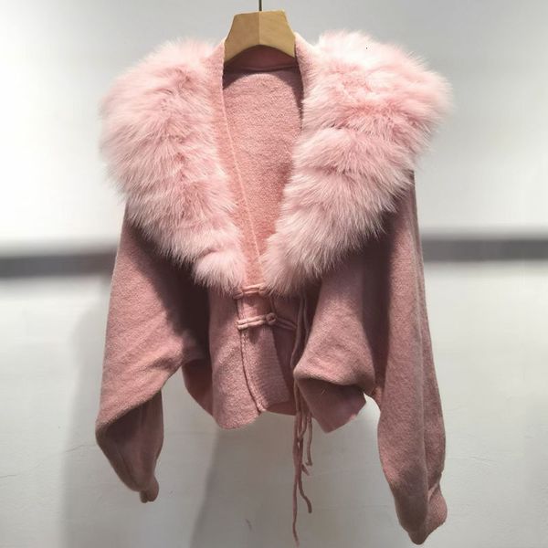 womens fur faux women autumn knitted cardigan with fox collar chic fashion female loose coats genuine casual outwear 230904, Black
womens fur faux women autumn knitted cardigan with fox collar chic fashion female loose coats genuine casual outwear 230904, Black