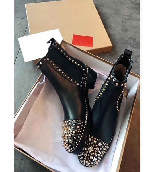 brand fashion spikes s women heels sneaker luxury designer rivets ankle boots metal genuine leather women winter boots w33633097, Black
brand fashion spikes s women heels sneaker luxury designer rivets ankle boots metal genuine leather women winter boots w33633097, Black