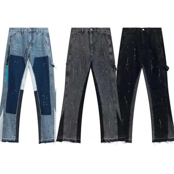 new fashion mens designer splicing jeans ripped denim pants hip hop distressed men women trousers oversized athleisure gall88754933, Blue
new fashion mens designer splicing jeans ripped denim pants hip hop distressed men women trousers oversized athleisure gall88754933, Blue