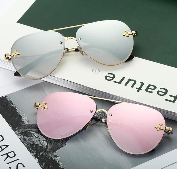 luxury little bee designer sunglasses for women and men metal pilot frame mirror lenses 9 colors shipment3123771, White;black
luxury little bee designer sunglasses for women and men metal pilot frame mirror lenses 9 colors shipment3123771, White;black