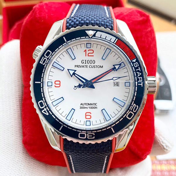 mens automatic mechanical watch blue canvas rubber ceramic stainless steel case, Slivery;brown
mens automatic mechanical watch blue canvas rubber ceramic stainless steel case, Slivery;brown