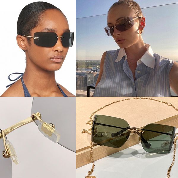 lady sunglasses smu54y fashion summertime rectangular frame plate material womens famous brand rimless glasses with original box, White;black
lady sunglasses smu54y fashion summertime rectangular frame plate material womens famous brand rimless glasses with original box, White;black
