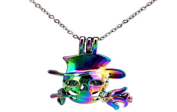 c848 colors rainbow color cute rose skull flower hanging drop stainless steel chain luck gift essential oils diffuser6825168, Silver
c848 colors rainbow color cute rose skull flower hanging drop stainless steel chain luck gift essential oils diffuser6825168, Silver