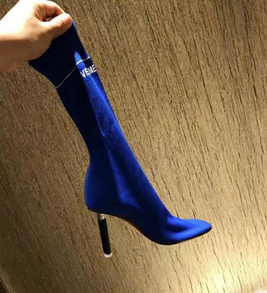 2019 new arrival luxury designer women039s knitting material lighter shaped high heel shoes 75cm socks boots9834542, Black
2019 new arrival luxury designer women039s knitting material lighter shaped high heel shoes 75cm socks boots9834542, Black