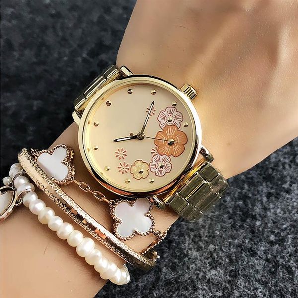 fashion m flower design brand watches women's girl metal steel band quartz wrist watch m72241p, Slivery;brown
fashion m flower design brand watches women's girl metal steel band quartz wrist watch m72241p, Slivery;brown