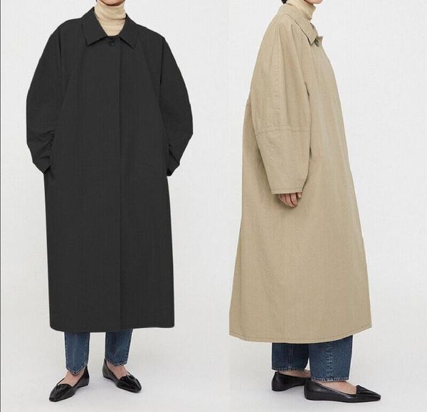 tote-me silhouette single button bat sleeve trench retro loose coat, Tan;black
tote-me silhouette single button bat sleeve trench retro loose coat, Tan;black