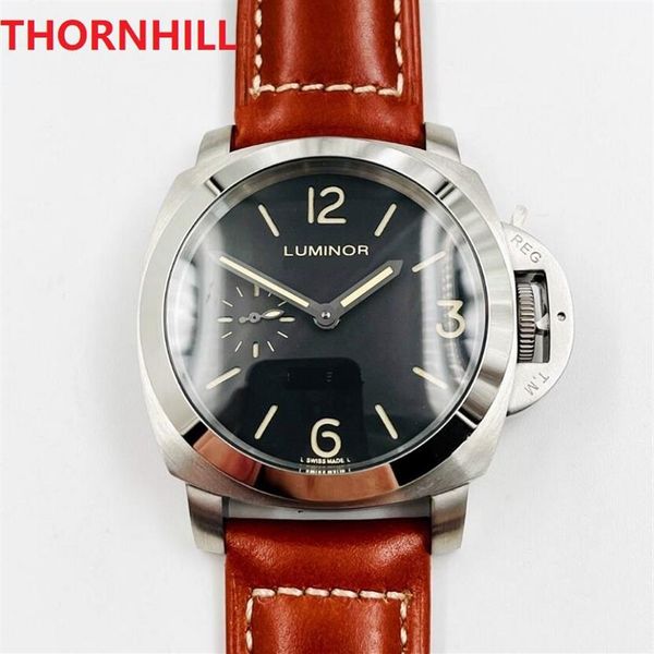 men automatic waterproof date watch 44mm genuine leather strap mens 2813 mechanical wristwatches montre de luxe197b, Slivery;brown
men automatic waterproof date watch 44mm genuine leather strap mens 2813 mechanical wristwatches montre de luxe197b, Slivery;brown
