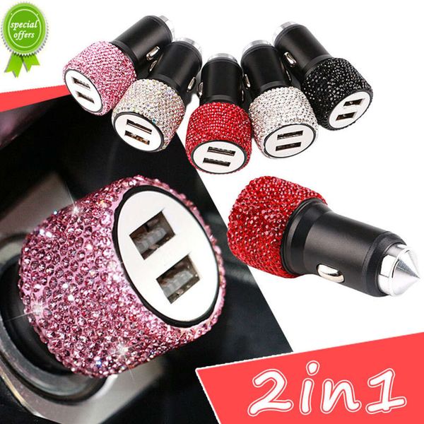 new car charger diamond-mounted car phone safety hammer charger dual usb fast-charged diamond auto phone aluminum alloy charger
new car charger diamond-mounted car phone safety hammer charger dual usb fast-charged diamond auto phone aluminum alloy charger