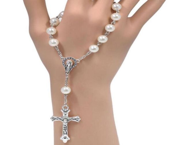 new 8mm imitation pearl catholic rosary bracelet women religious christianity virgin mary jesus crucifix bracelet2984482, Golden;silver
new 8mm imitation pearl catholic rosary bracelet women religious christianity virgin mary jesus crucifix bracelet2984482, Golden;silver