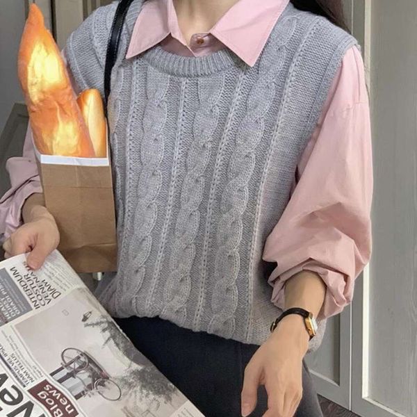 preppy style all in one vests slim looking pure color knitted vest womens age reducing sweater autumn collection, Black;white
preppy style all in one vests slim looking pure color knitted vest womens age reducing sweater autumn collection, Black;white