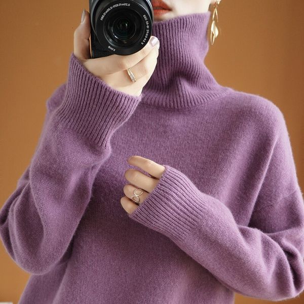 womens sweaters 100% wool sweater high neck casual knitting loose sleeve cashmere autumn and winter pullover solid color 230904, White;black
womens sweaters 100% wool sweater high neck casual knitting loose sleeve cashmere autumn and winter pullover solid color 230904, White;black