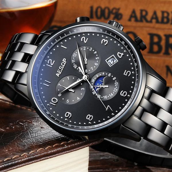 aesop automatic mechanical watch men luxury men's wrist watches waterproof wristwatch steel male clock men relogio masculino288f, Slivery;brown
aesop automatic mechanical watch men luxury men's wrist watches waterproof wristwatch steel male clock men relogio masculino288f, Slivery;brown